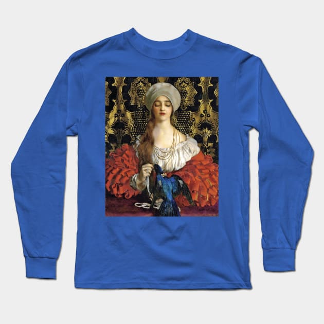 The Blue Bird - Frank Cadogan Cowper Long Sleeve T-Shirt by forgottenbeauty